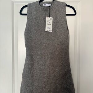 Zara Gray Sleeveless Knit Dress